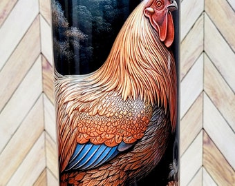 Rustic Rooster 3D 20 oz Tumbler