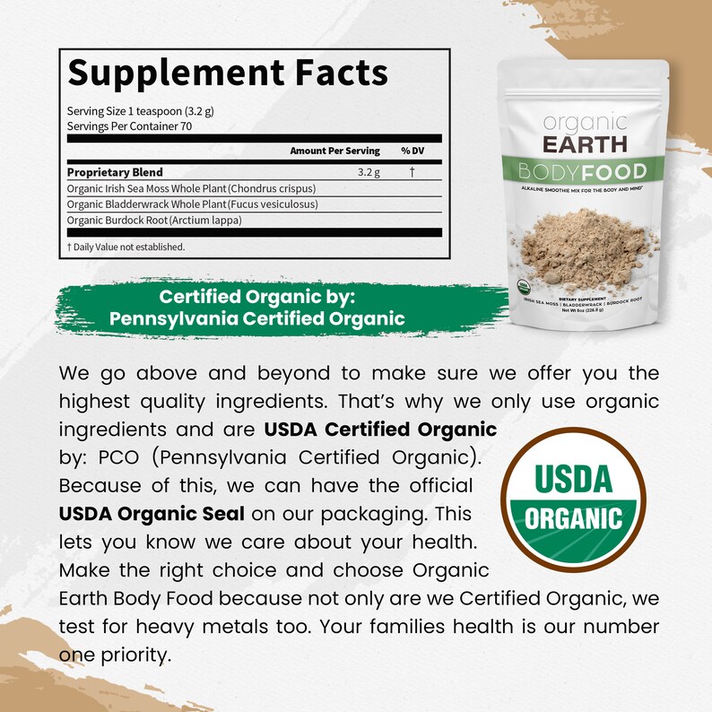 Sea Moss Bladderwrack & Burdock Root Powder USDA ORGANIC image 2