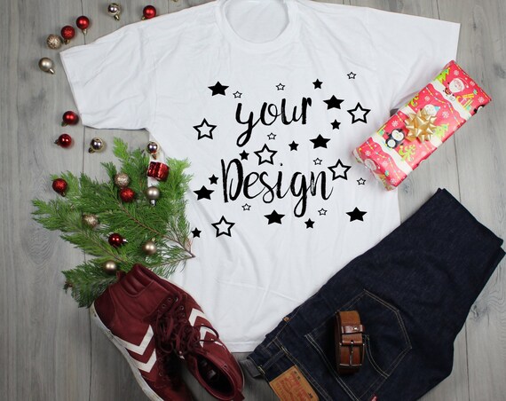 Download Christmas Mockup T Shirt Male White Man Men Decoration Template Free Mockup Design Resource Box
