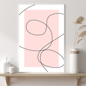Printable Wall Art Print, Pink Abstract, Artwork Download