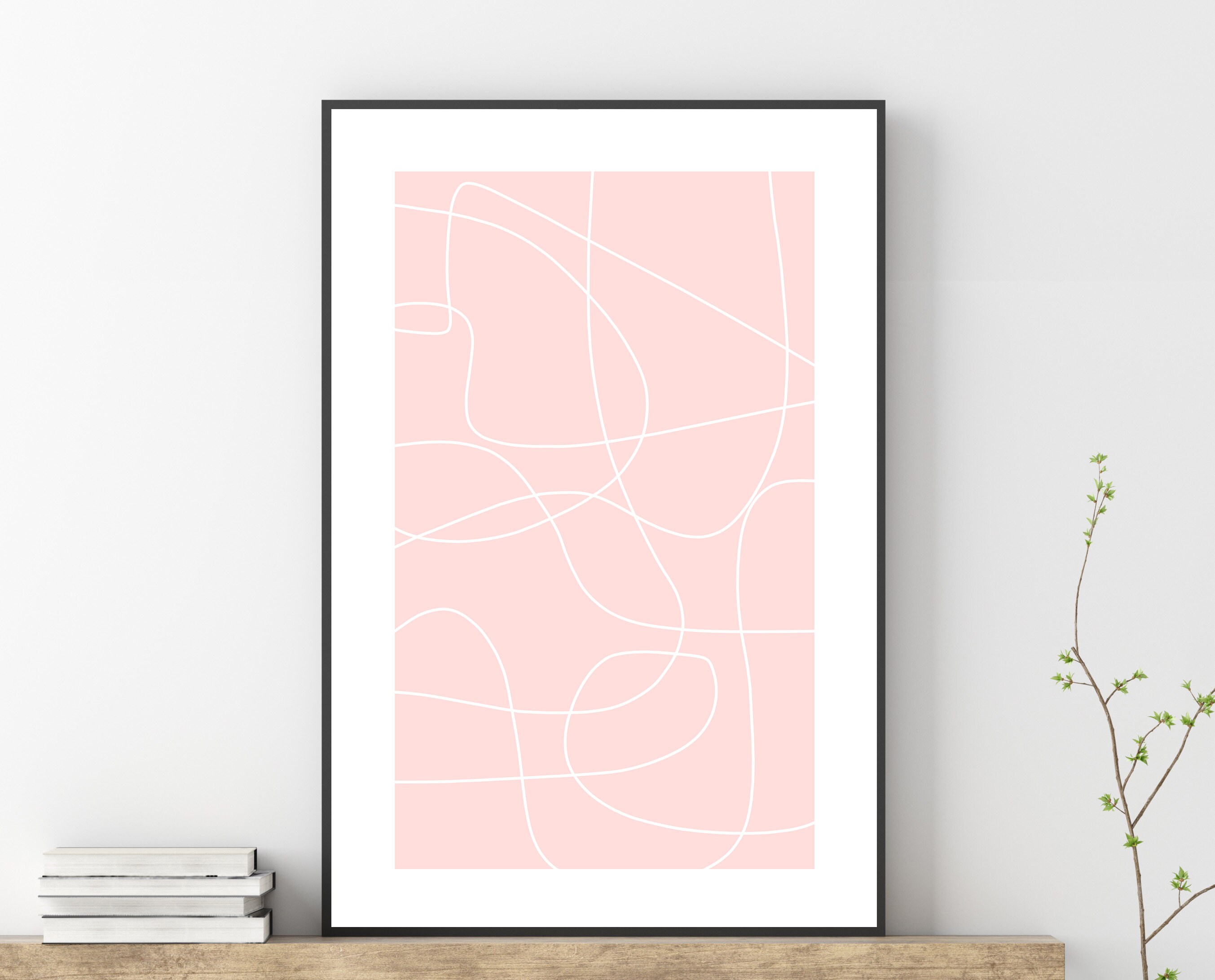 Printable Wall Art Light Pink Printable Abstract Art to Etsy Hong Kong