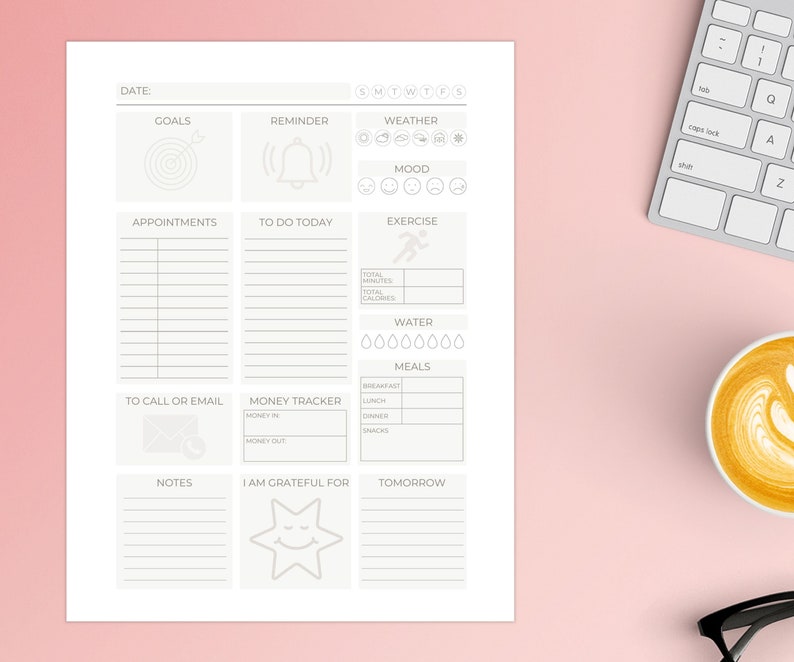 ADHD Planner Printable Day Plan Adult ADHD Daily Planner Etsy