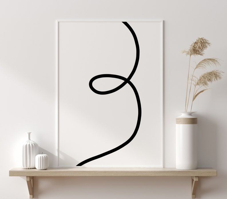 Printable Wall Art, Black and White Abstract Art, Minimalist Art Printable, Instant Download image 6