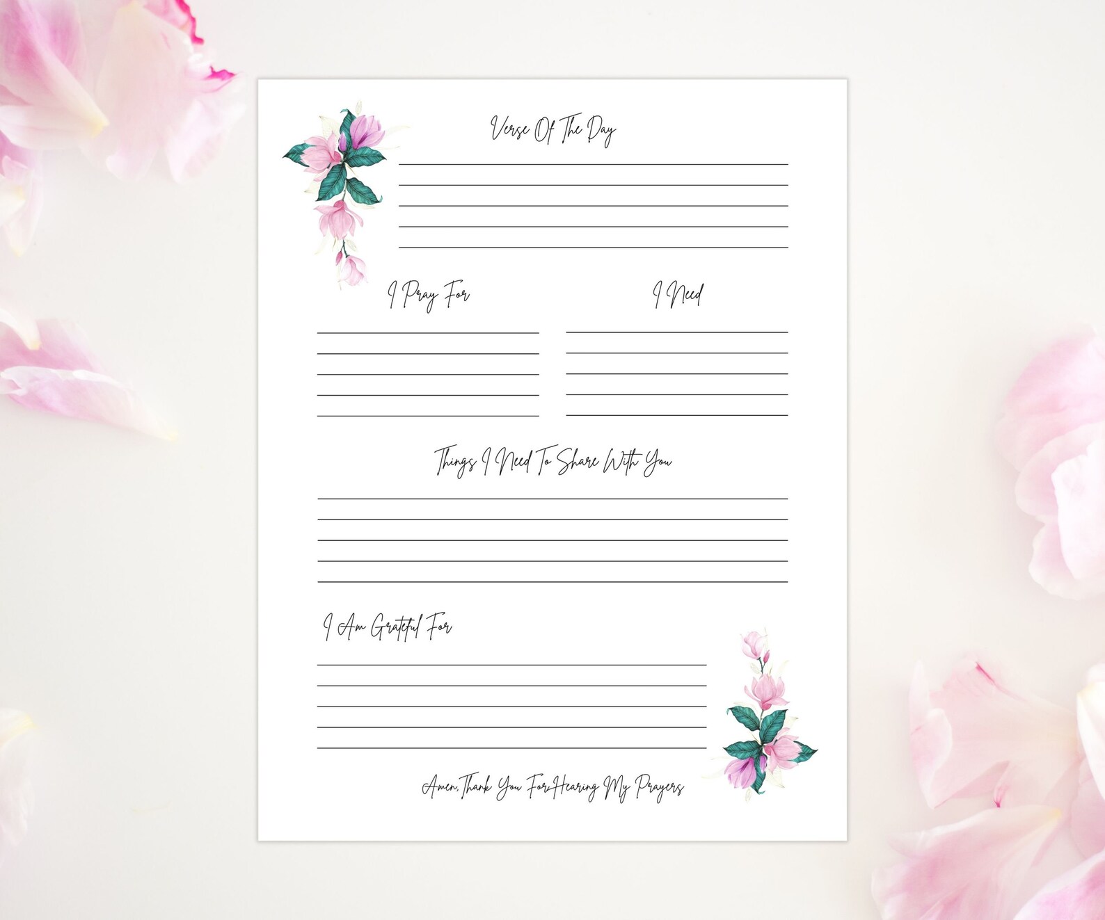 Prayer Journal, Printable Daily Prayer Workbook, Printable Praying ...