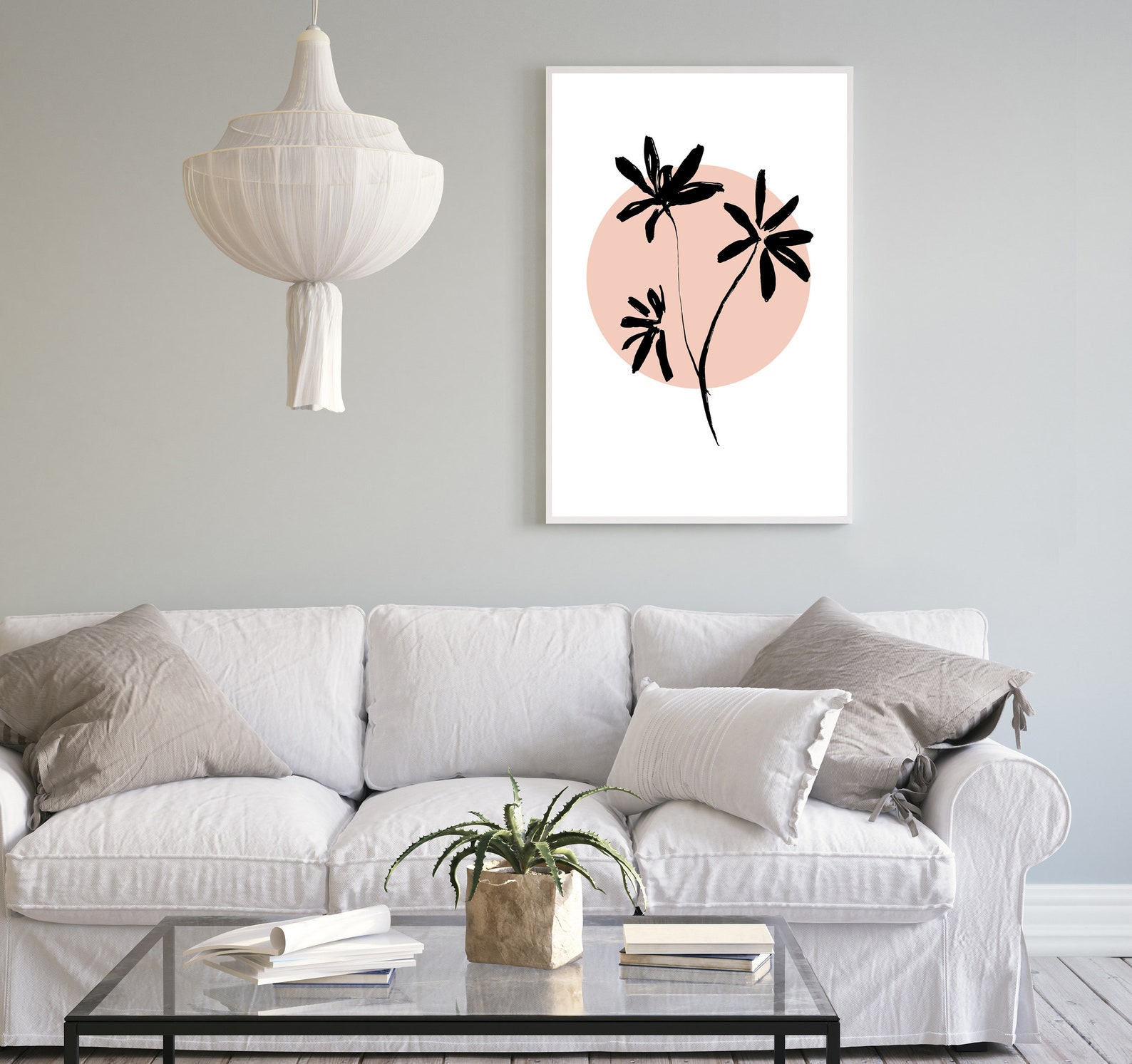 Printable Wall Art Aesthetic Room Decor Flower in Beige Etsy