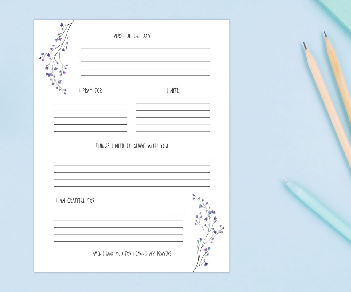 Prayer Journal, Printable Daily Prayer Workbook, Printable Praying ...