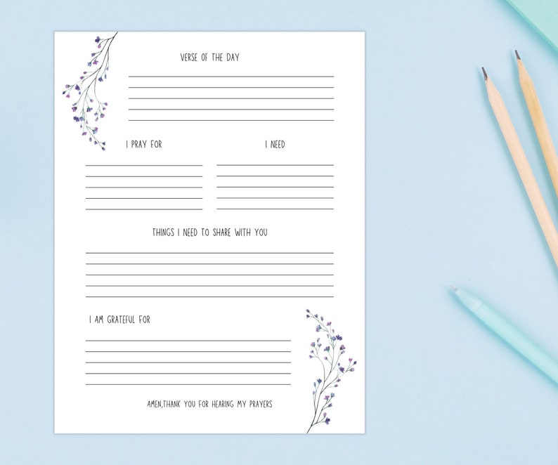 Prayer Journal, Printable Daily Prayer Workbook, Printable Praying ...