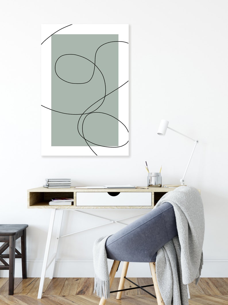 Printable Wall Art Light Green Abstract Etsy