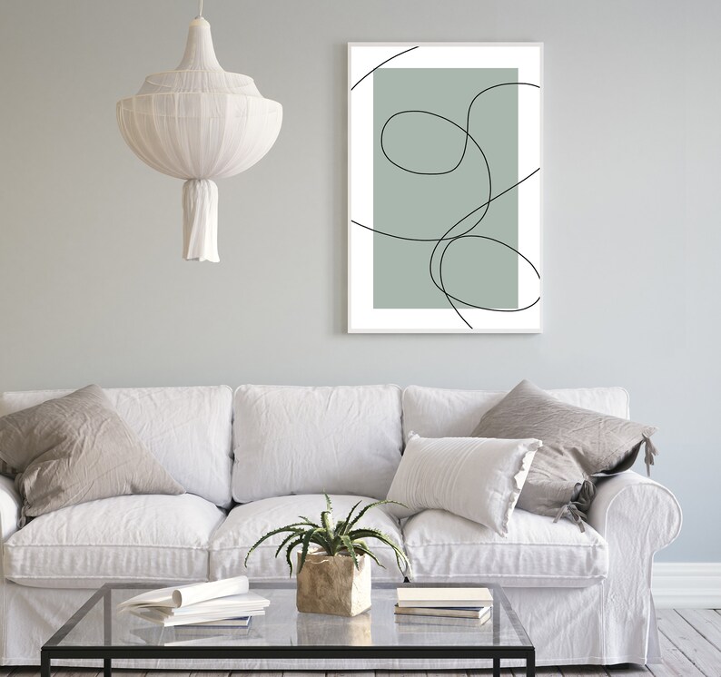 Printable Wall Art Light Green Abstract Etsy