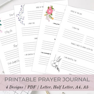 Prayer Journal, Printable Daily Prayer Workbook, Printable Praying Guide, Journal Pages, Digital Download PDF