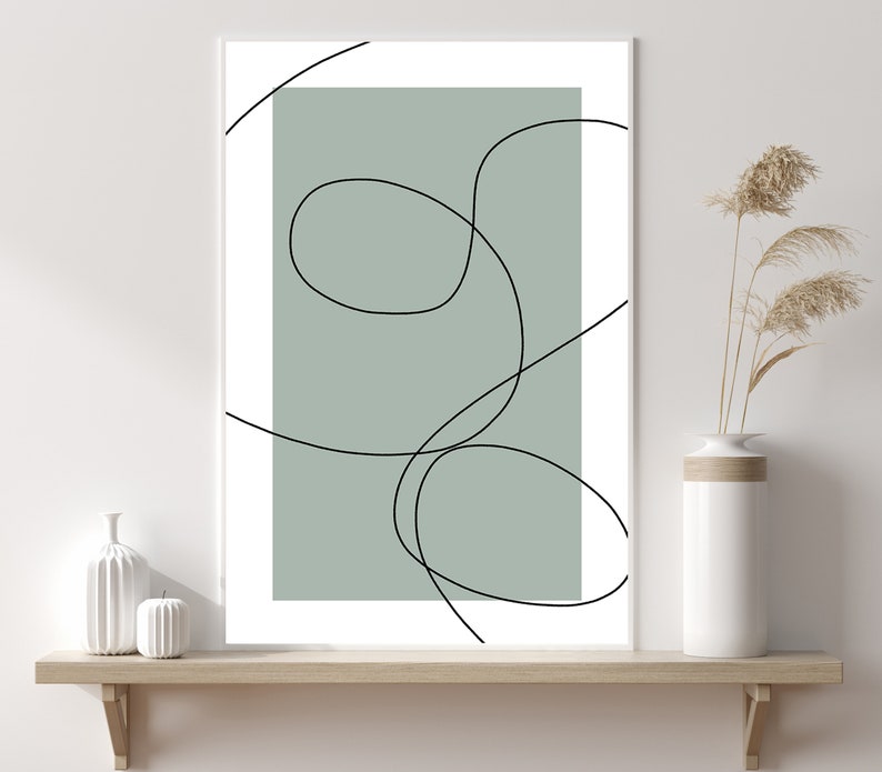 Printable Wall Art Light Green Abstract Etsy
