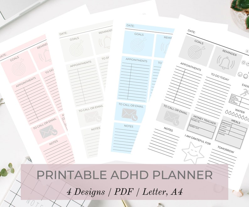 ADHD Planner Printable Day Plan Adult ADHD Daily Planner Etsy