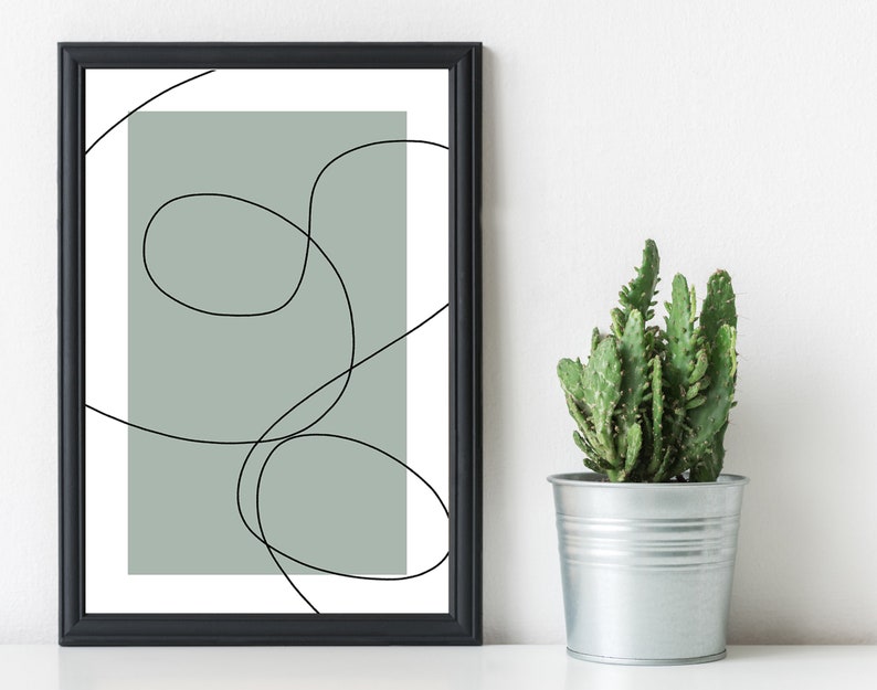 Printable Wall Art Light Green Abstract Etsy