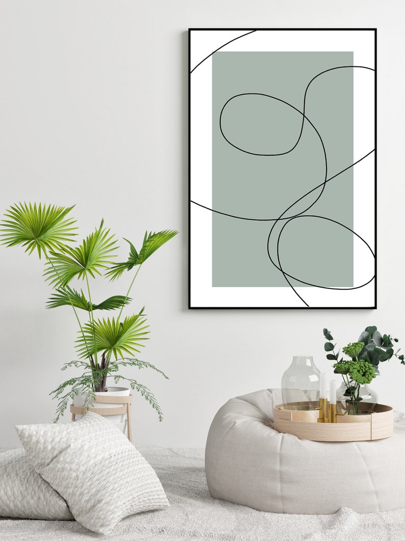 Printable Wall Art Light Green Abstract Etsy