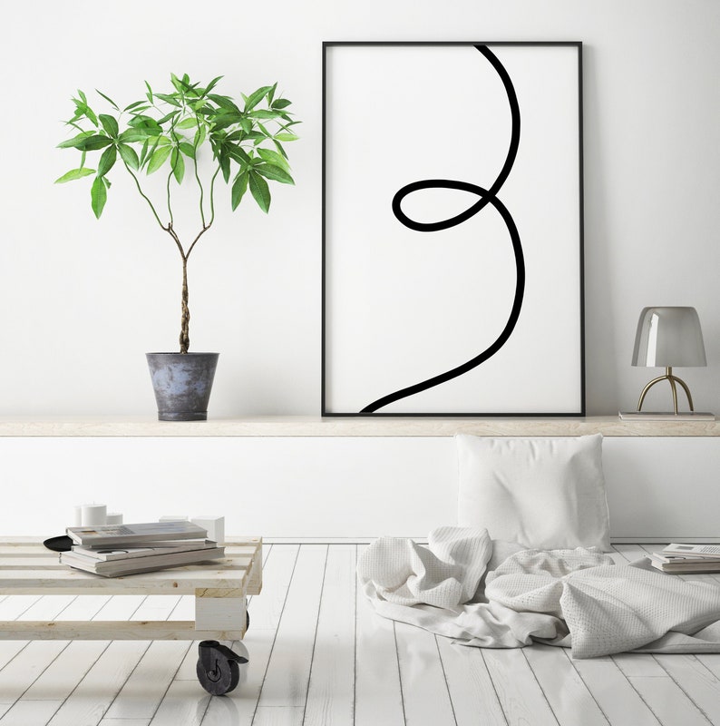 Printable Wall Art, Black and White Abstract Art, Minimalist Art Printable, Instant Download image 2