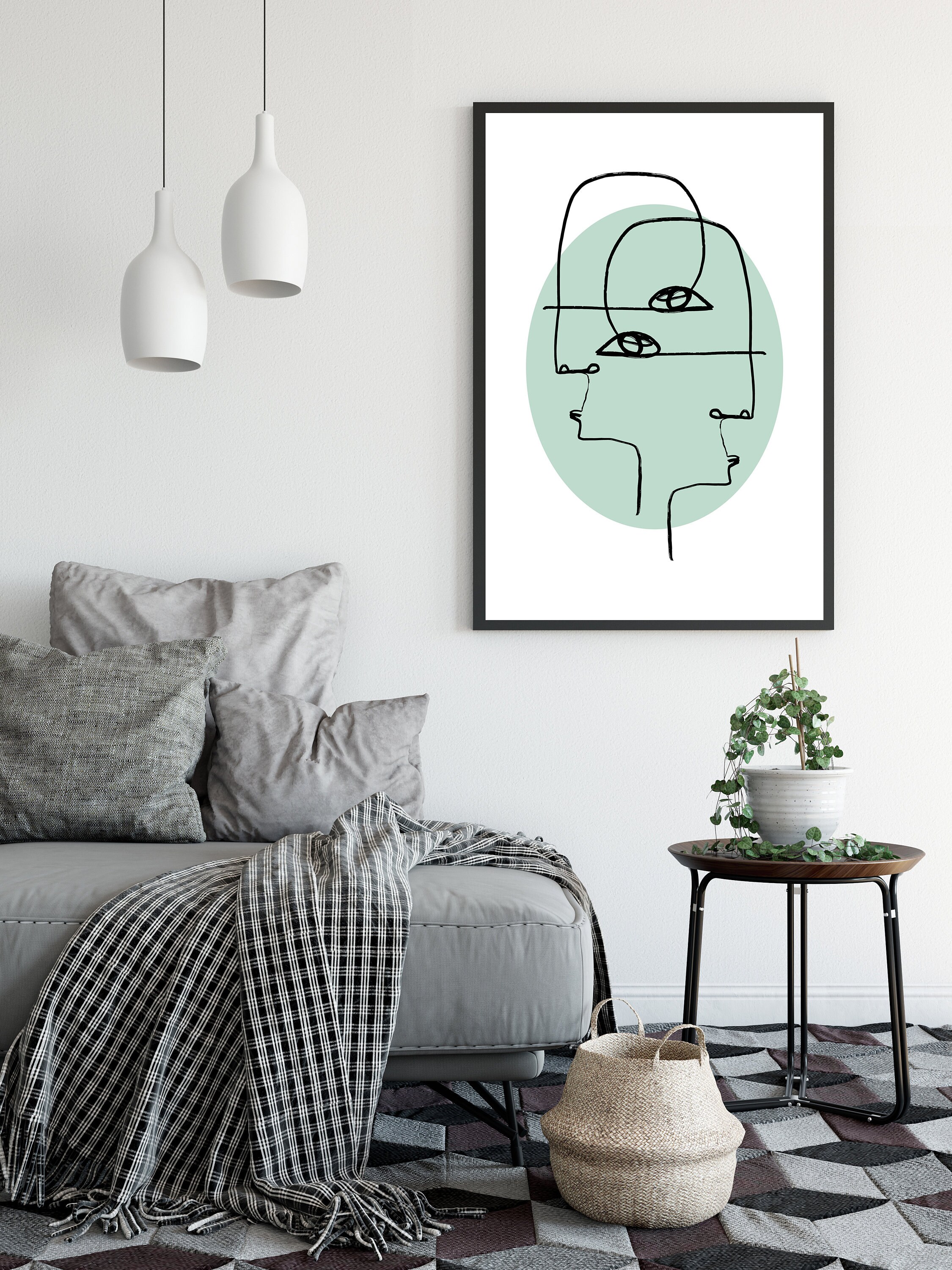 Printable Wall Art, Mint Green Wall Decor, Digital Download JPEG, SVG