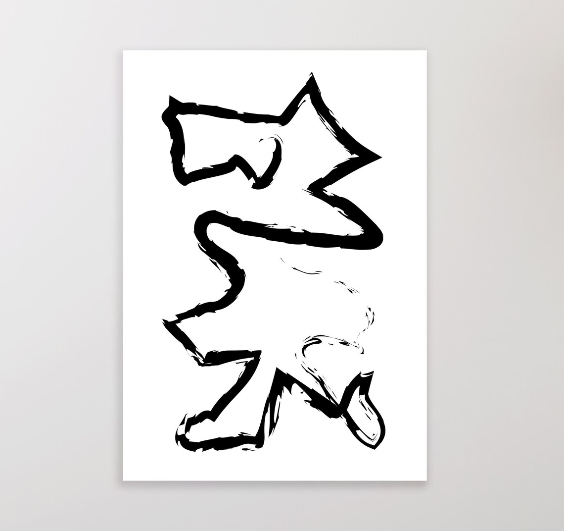 Printable Wall Art Abstract Black and White Art Set of Two Etsy