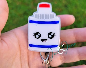 Ultrasound Gel Badge Reel, Sonographer Badge Holder, Ultrasound Retractable Badge Reel, Gift for Ultrasound Tech, Cute Nurse Badge Reel
