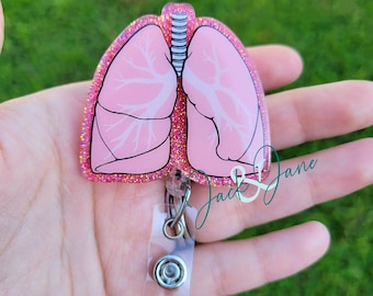 Lung Badge Reel, Gift for Nurse, Nurse Badge Holder, Cute Badge Reel, Respiratory Therapist Badge Reel, Lung ID holder, Badge Reel for RT