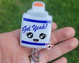 Ultrasound Gel Badge Reel, Sonographer Badge Holder, Ultrasound Retractable Badge Reel, Gift for Ultrasound Tech, Cute Nurse Badge Reel