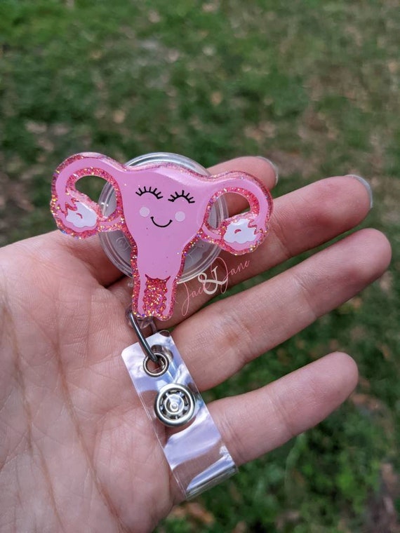 Uterus Badge Reel, OBGYN Badge Holder, Labor and Delivery Nurse
