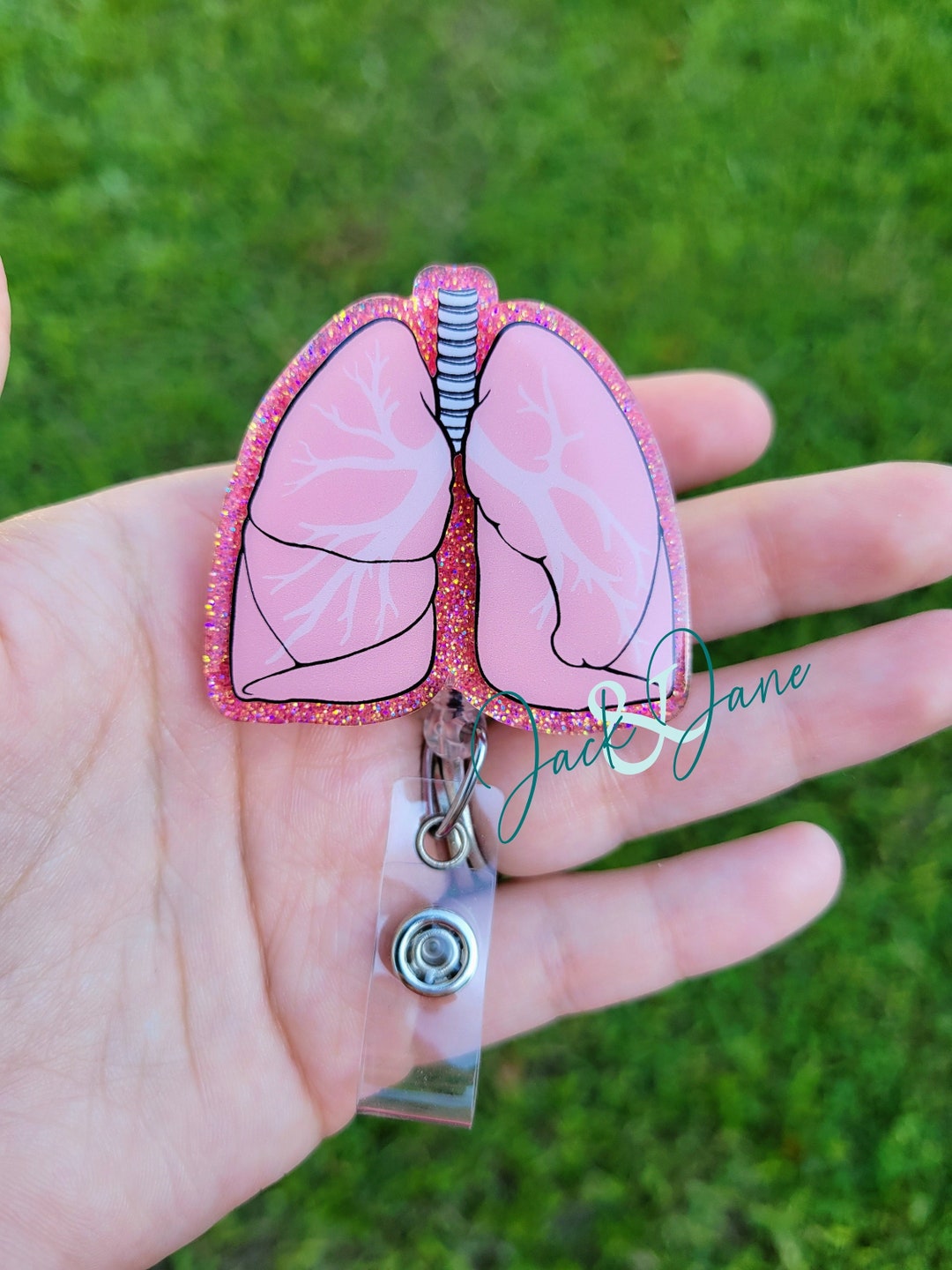 Lung Badge Reel, Gift for Nurse, Nurse Badge Holder, Cute Badge Reel