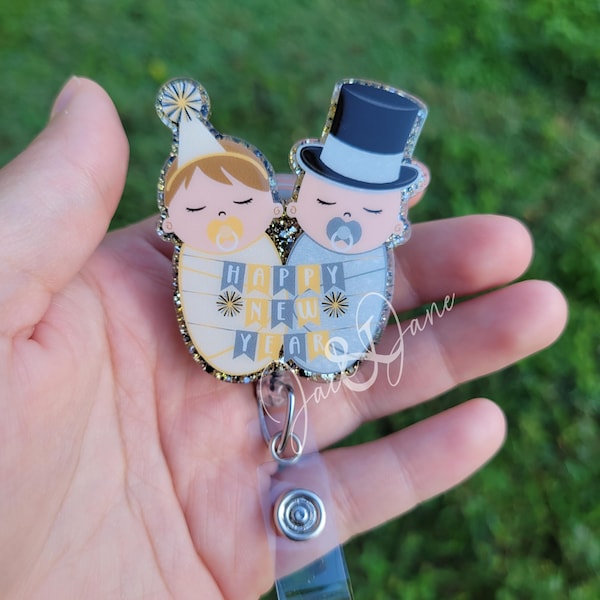 New Year Babies Badge Reel, Mother Baby Nurse Labor Delivery Postpartum Nurse Badge Reel, Gift for OB, NICU OB Nurse Midwife Badge Reel