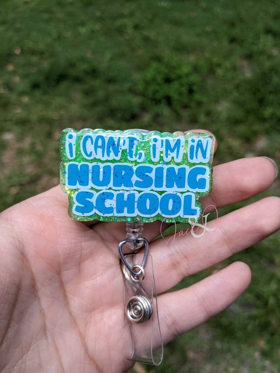Nursing Student Badge Reel, Nursing School Retractable Badge Reel, Funny  Name Tag Holder, Gift for Student Nurse, Student Nurse Badge Reel 