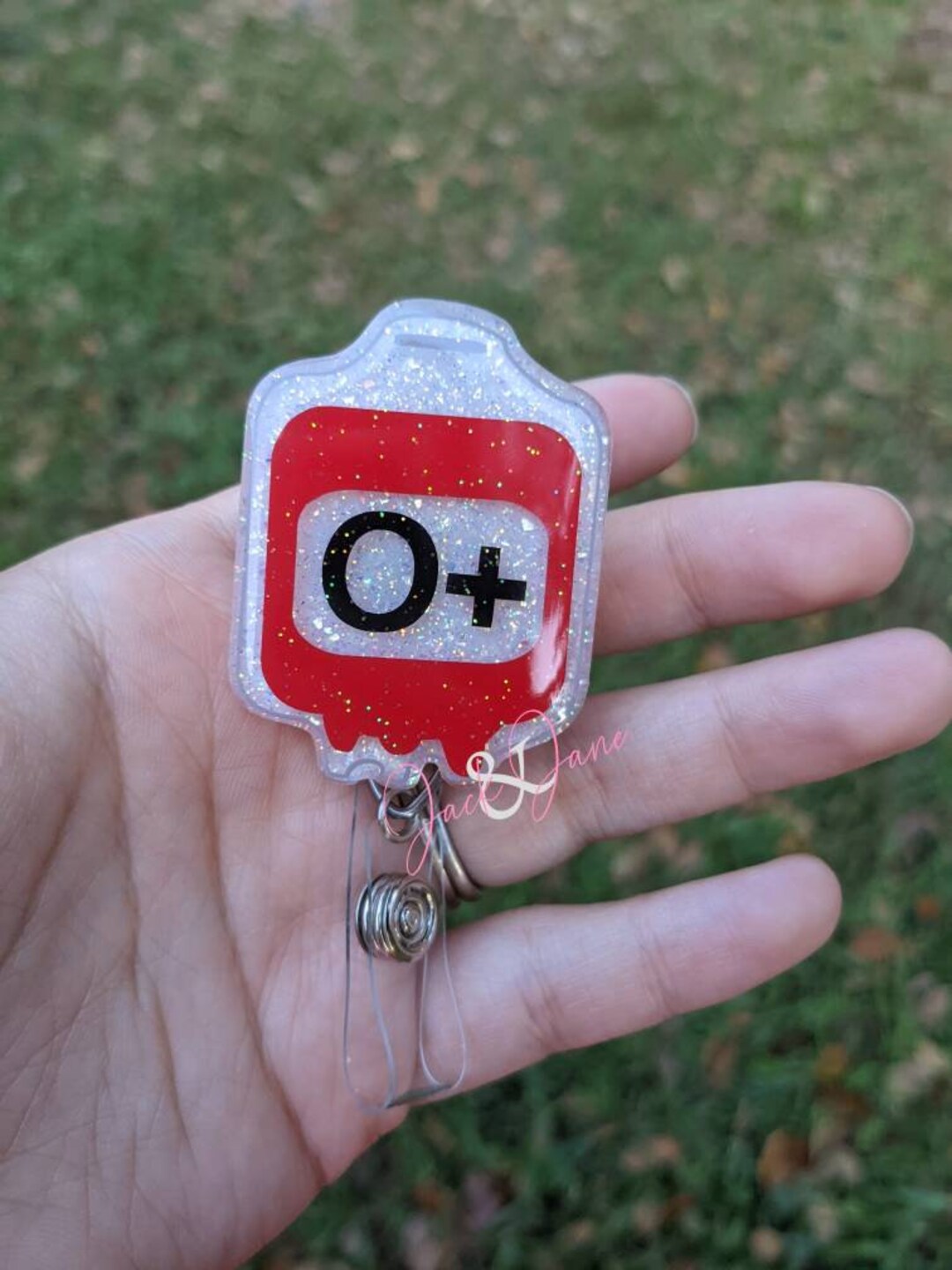 Blood Transfusion Badge Reel, IV Bag Retractable Badge Reel, Glitter ...