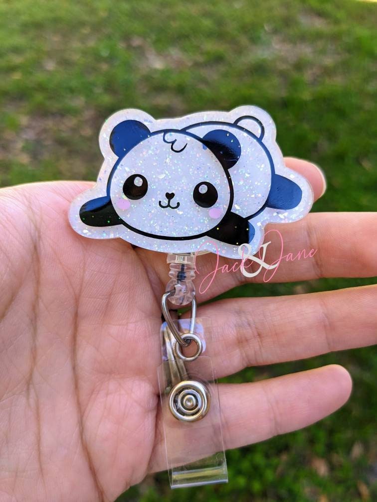 Panda Badge Reel, Retractable Badge Reel, Nurse ID Holder, Gift