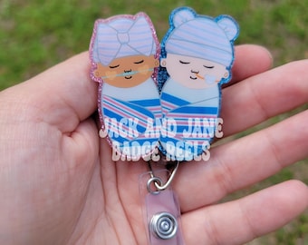 NICU Oxygen and Feeding Tube Babies Badge Reel, Mother Baby Nurse Badge, Labor Delivery Reel, Neonatal Nurse Gift, Gift for NICU RT