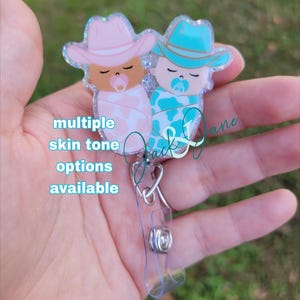 Carrete de insignia de vaquero occidental para bebé, insignia de enfermera para madre y bebé, carrete de insignia de UCIN para trabajo de parto y parto, regalo para obstetras, carrete de insignia de doula, regalo para parteras