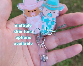 Western Cowboy Baby Badge Reel, Mother Baby Nurse Badge, Labor and Delivery NICU Badge Reel, Gift for OB, Doula Badge Reel, Gift for Midwife
