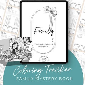 Family Mystery Coloring Book Tracker – Color Code Organizer (A4, A5, Letter PDF, EN FR)