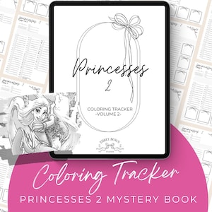 Princesses 2 Coloring Book Tracker – Organizer kleurcodes (A4, A5, Letter-pdf, EN FR)