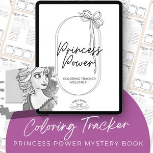 Girl Power Coloring Book Tracker – Color Code Organizer (A4, A5, Letter PDF, EN FR)