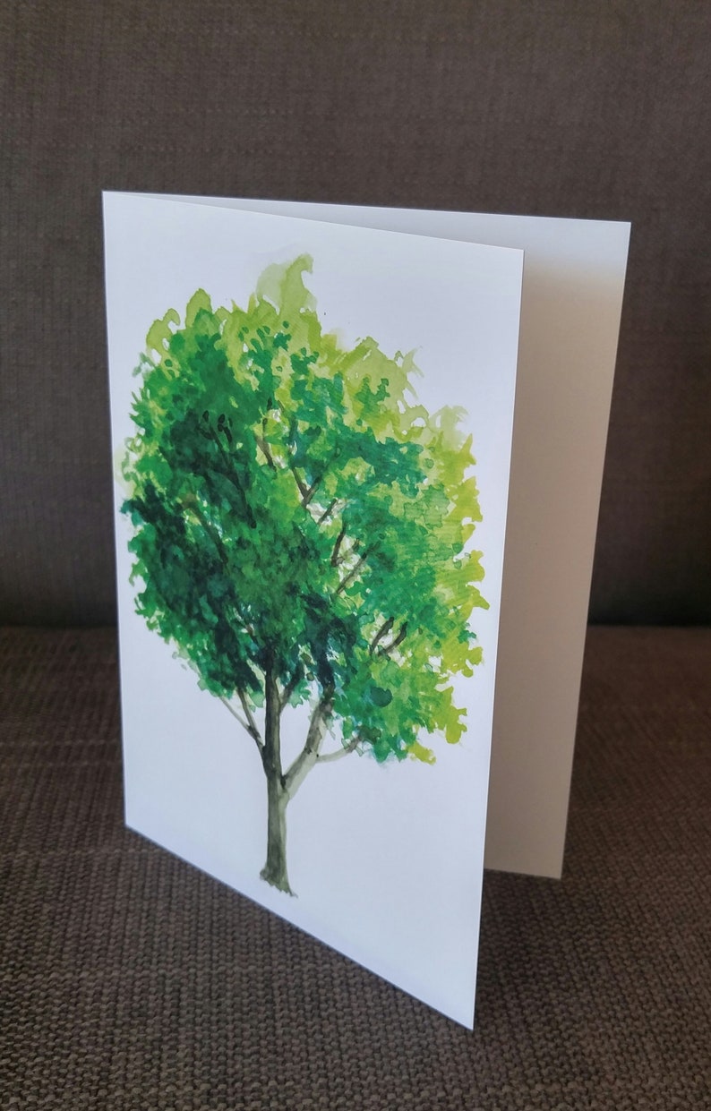 Green Tree Greeting Card PRINT