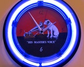 Retro Style RCA Victor Nipper Dog Neon Wall Clock -New Clock w Tube Radio Style