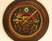 Old Antique Style Zenith Black Dial with Magic Tuning Eye Wall Clock - Wood Tube Radio Style