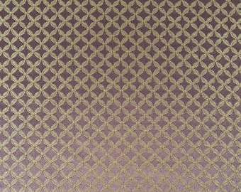 Tela vintage dorada y violeta. Tela para rejilla de radio estéreo antigua, consola o amplificador.