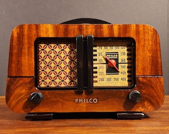 1942 Philco Model PT-93 Old Antique Wood Vintage Tube Radio - Restored Cabinet Converted to a Bluetooth Speaker