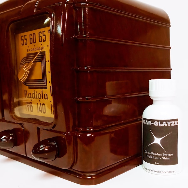 Bakelite and Wood Polish - Cleans and Protects. High Luster Shine. One Application. 2oz Bottle.