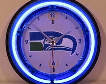 Details about / LED Vinyl Clock Seattle Seahawks LED Wall Art Decor Clock Original Gift 7237