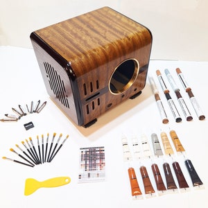 42 Piece Wood, Grain, Graining & Veneer Repair Kit for Antique Radio Cabinet Restoration