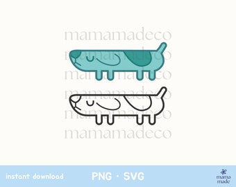 instant download · bluey long dog inspired png svg cut file for silhouette and cricut, bluey inspired svg and png file for sticker, tshirt