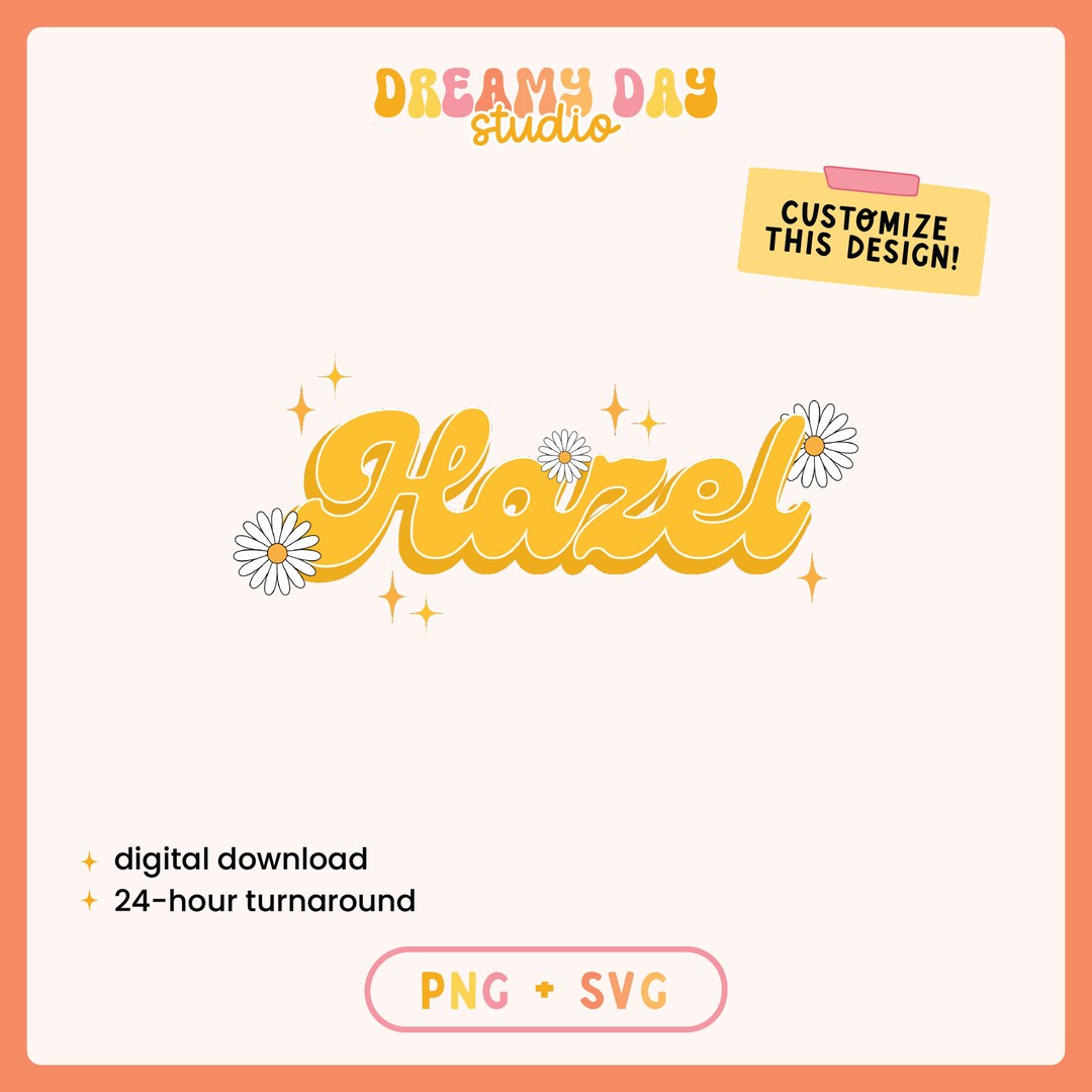Custom Name Png · Cute Personalized Name Svg · Custom Name Daisy Flower ...