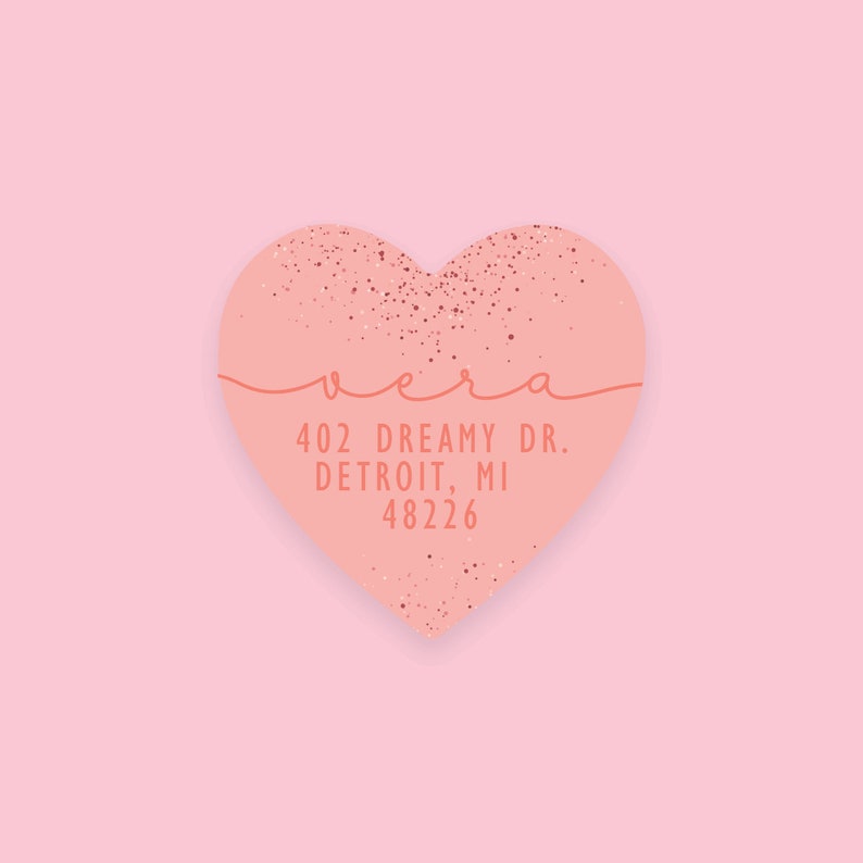 return address stickers \u2022 heart \u2022 vera \u2022 24 stickers