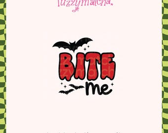 digital download · bite me svg file · gothic vampire bat clip art · spooky halloween · sticker design · png svg file