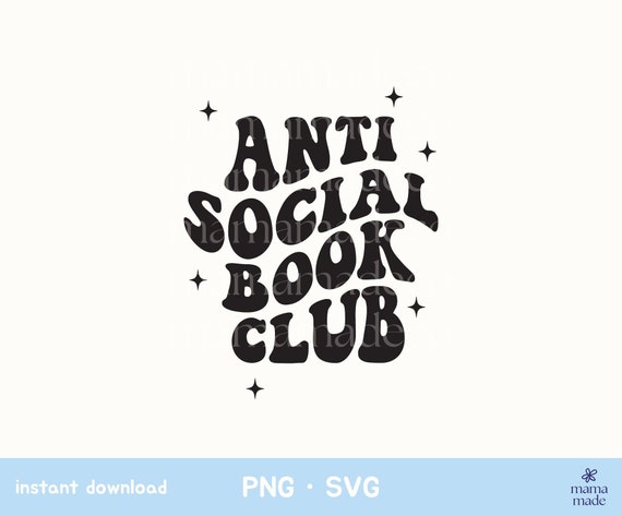 Instant Download Anti Social Book Club Svg Png For Shirt - Etsy.