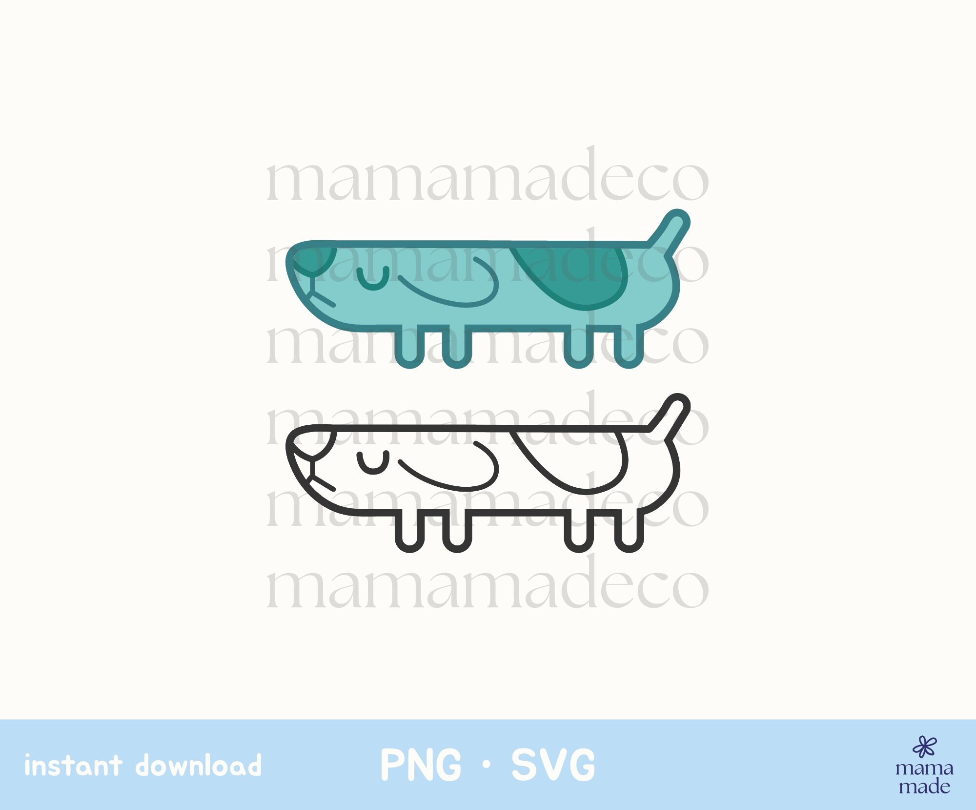Instant download bluey long dog inspired png svg cut file - Etsy México